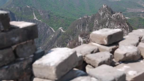 Sectie van de grote muur van China in de buurt van Beijing — Stockvideo