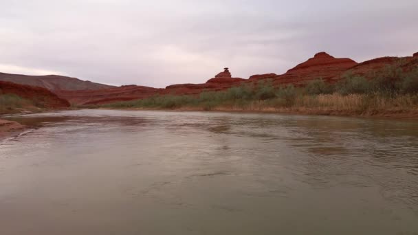 Mexicaanse hoed op de san juan river — Stockvideo