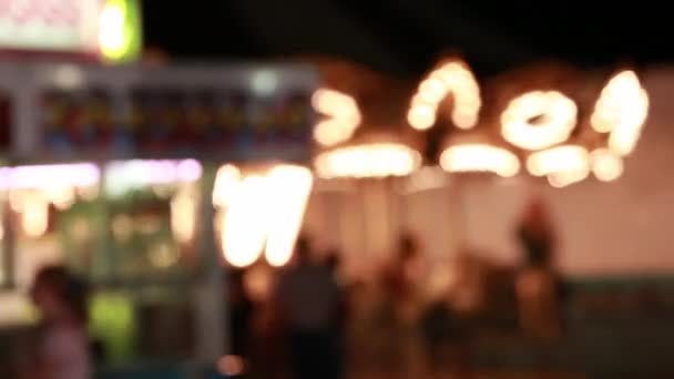 Crianças montando carrossel carnaval — Vídeo de Stock