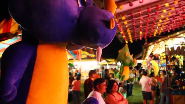 Folk besøger attraktion på et karneval – Stock-video