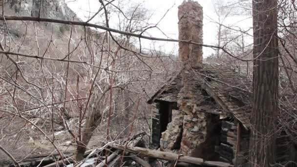Spalony stary dom — Wideo stockowe