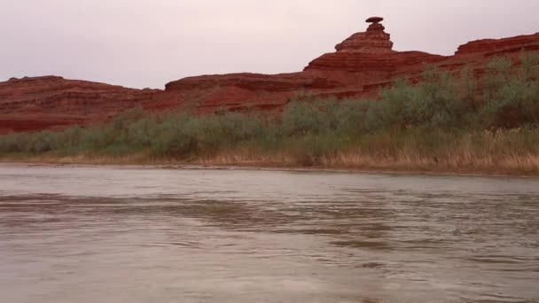 Mexicaanse hoed op de san juan river — Stockvideo