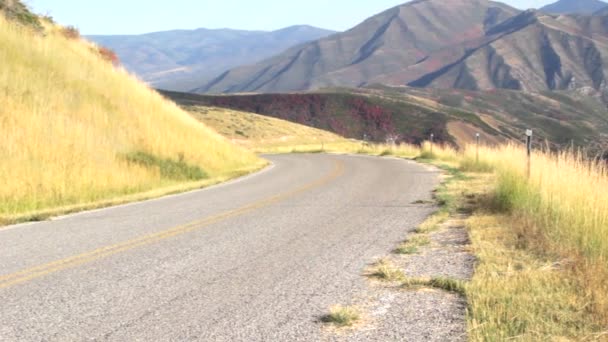 山区公路与秋天的颜色 — 图库视频影像