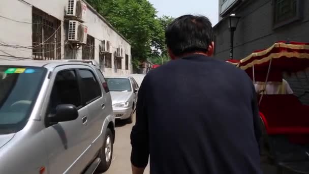 Rickshaw körning på en cykel — Stockvideo