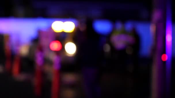 Polizei leuchtet in der Nacht — Stockvideo