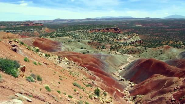 Woestijn van capitol reef national park — Stockvideo