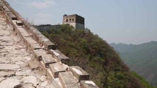 Abschnitt der großen Mauer aus China — Stockvideo