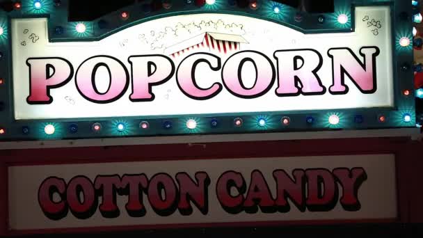 Popcorn and cotton candy signs — ストック動画