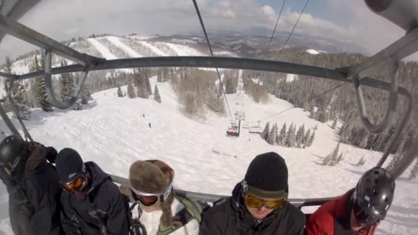 Skiers at park city — Stock Video