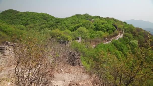 Jiankou section of the great wall — Stock Video