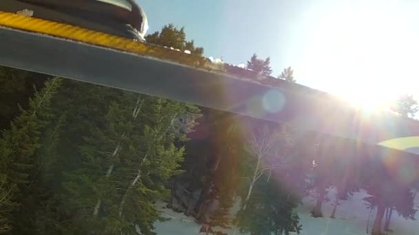 Ski lift on a mountain resort — Stock Video