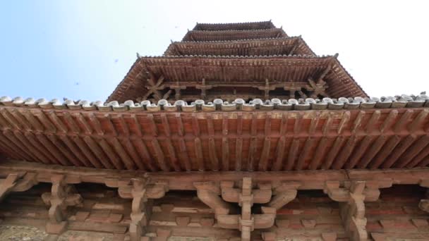 Pagoda chrámu fogong — Stock video