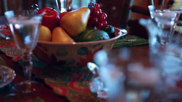 Set for the thanksgiving dinner — Stock Video