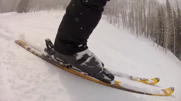 Man skiën op skiresort — Stockvideo