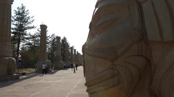 Τουρίστες που επισκέπτονται αυτοκράτορα Qin — Αρχείο Βίντεο