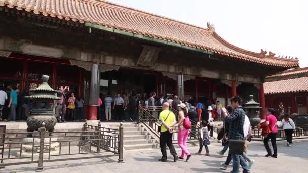 Turistas en la pagoda ganso salvaje — Vídeo de stock