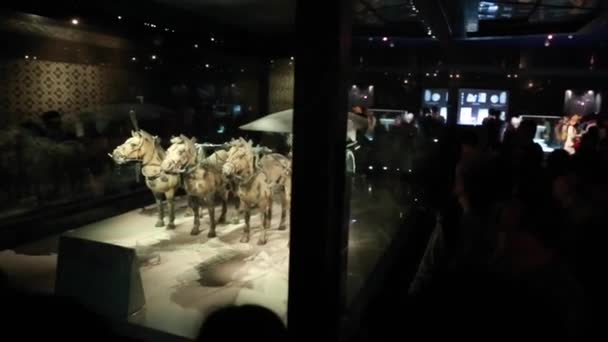 Tourists at the Terra Cotta Warrior Museum — Stock Video