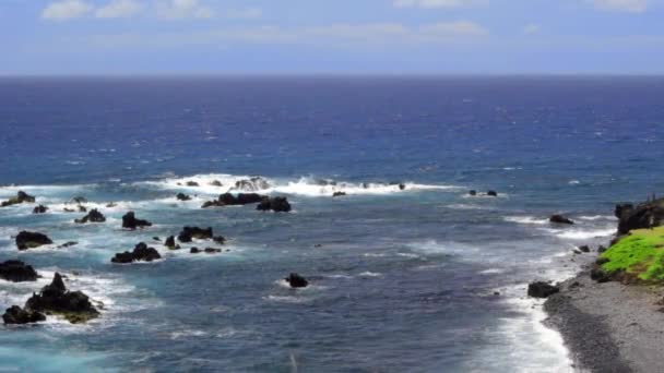 Ondas tropicais colidem na costa — Vídeo de Stock