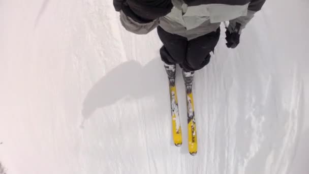 Alpineskiën op bergresort — Stockvideo