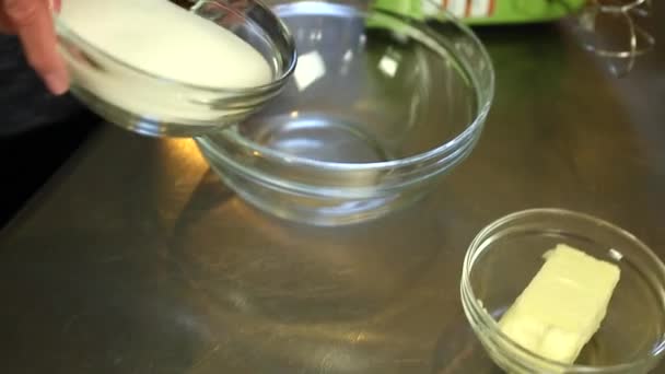 A woman making orange rolls — Stock Video