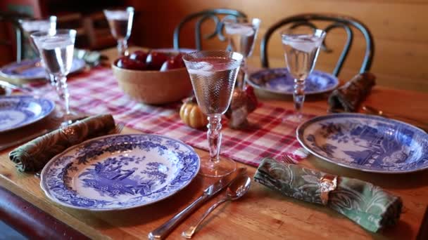 Set for the thanksgiving dinner — Stock Video