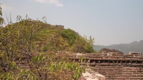 Секция Великой Китайской стены — стоковое видео