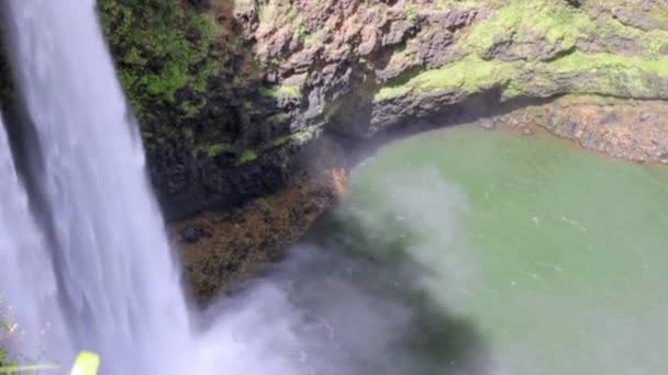 Wodospad spada do basenu — Wideo stockowe
