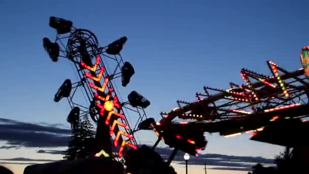 Two Carnival Rides — Stock Video