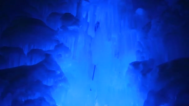 Inside ice castle — Stock Video