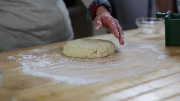 Egy nő, egy finom almás pite sütés — Stock videók