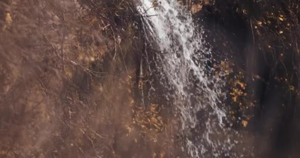 Cascata autunnale al tramonto — Video Stock