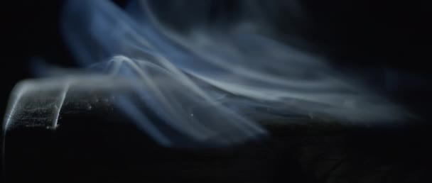Macro shot de bâton d'encens brûlant — Video