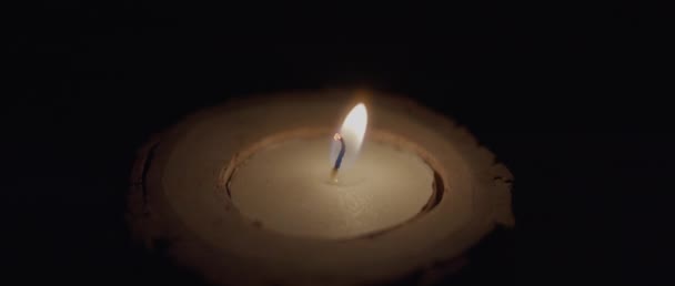 A candle being blown out in the dark — Stock Video