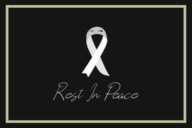 Black ribbon for rest in peace (R.I.P.) vector set design clipart