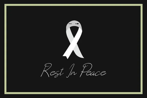 Black Ribbon Rest Peace Vector Set Design — Stock Vector