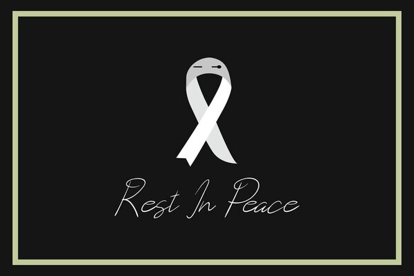 Black ribbon for rest in peace (R.I.P.) vector set design