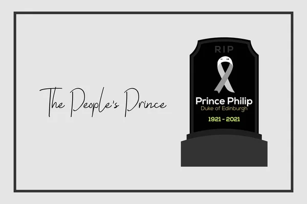 Londres Reino Unido Abril 2021 Vetor Tipografia Nome Príncipe Filipe —  Vetores de Stock