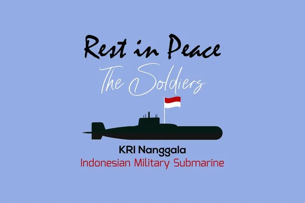 Reposez Paix Les Soldats Kri Nanggala Sous Marin Militaire Indonésien — Image vectorielle