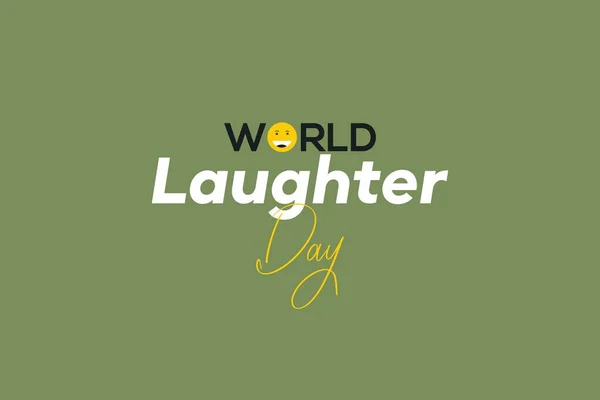 World Laughter Day Vector Background Design Smile Emotion Typography Text — Stock Vector