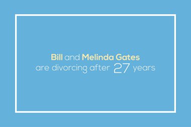 Seattle, WA, ABD - 04 Mayıs 2021: Bill ve Melinda Gates 27 yıl sonra boşanıyorlar. Bill Gates vektör arkaplan tasarımı. Poster ve sosyal medya paylaşımı. 