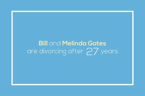 Seattle, WA, ABD - 04 Mayıs 2021: Bill ve Melinda Gates 27 yıl sonra boşanıyorlar. Bill Gates vektör arkaplan tasarımı. Poster ve sosyal medya paylaşımı. 