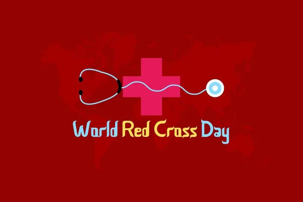 Bangladesh May 2021 World Red Cross Day Typography Red Background — Stock Vector