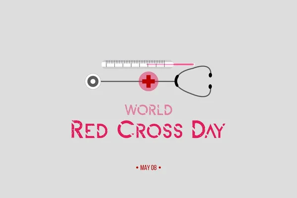 Bangladesh May 2021 World Red Cross Day Vector Stethoscope Thermometer — стоковий вектор