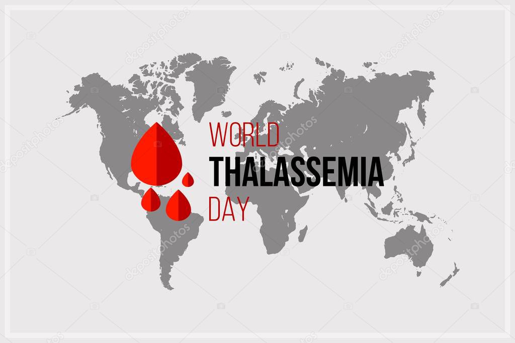 Vector illustration on the theme of world Thalassemia day. Thalassemias are inherited blood disorders characterized by decreased hemoglobin production. 