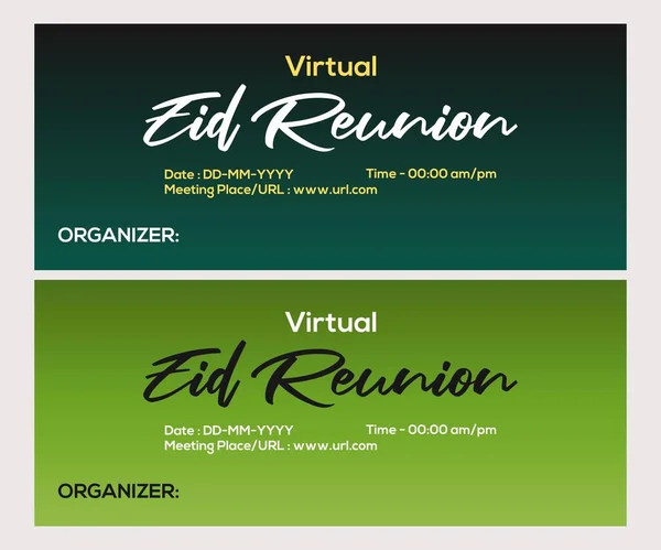 Virtual Eid Reunion Banner Vector Background Design Ficar Casa Usando — Vetor de Stock