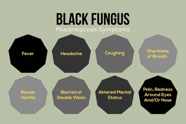 Black Fungus disease mucormycosis symptoms infographics vector illustration design 
