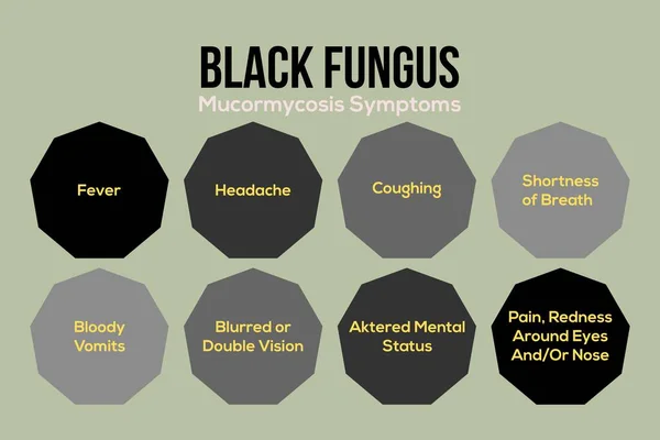 Симптомы Слизистой Оболочки Чёрного Грибка — стоковый вектор