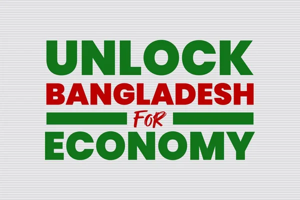 Desbloquear Bangladesh Para Economia Tipografia Design Fundo Vetor —  Vetores de Stock