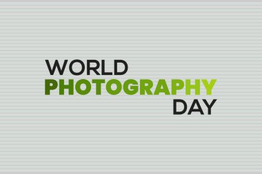 Dünya Fotoğraf Günü vektör illüstrasyonu. Fotoğraf Gününü Kutla. 