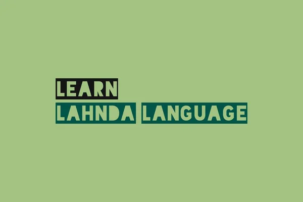 Lahnda Language Typography Vector Design — 스톡 벡터